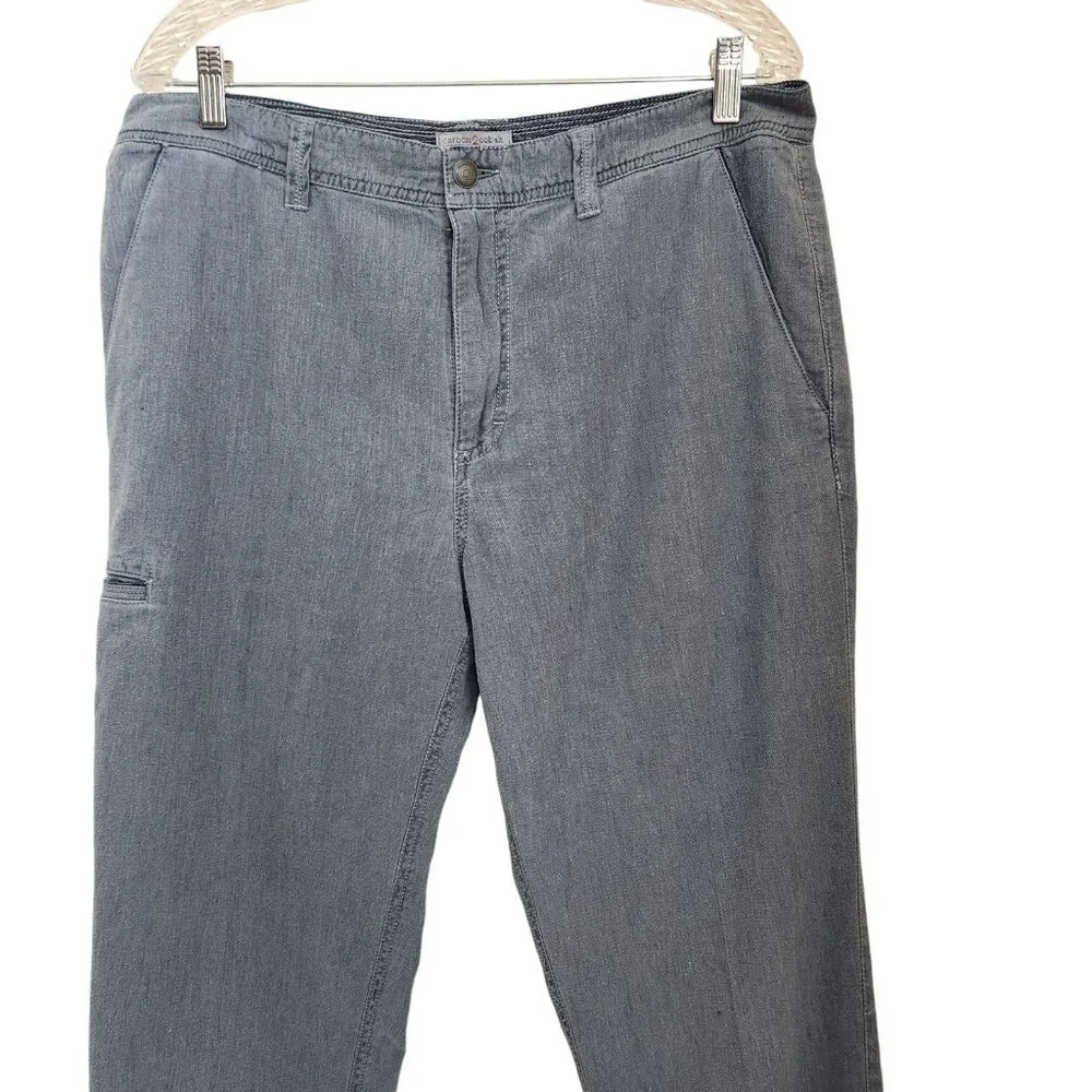 Carbon 2 Cobalt Sojourn Pants Men's 34 Gray Linen Blend Chambray Stretch (35x31)
